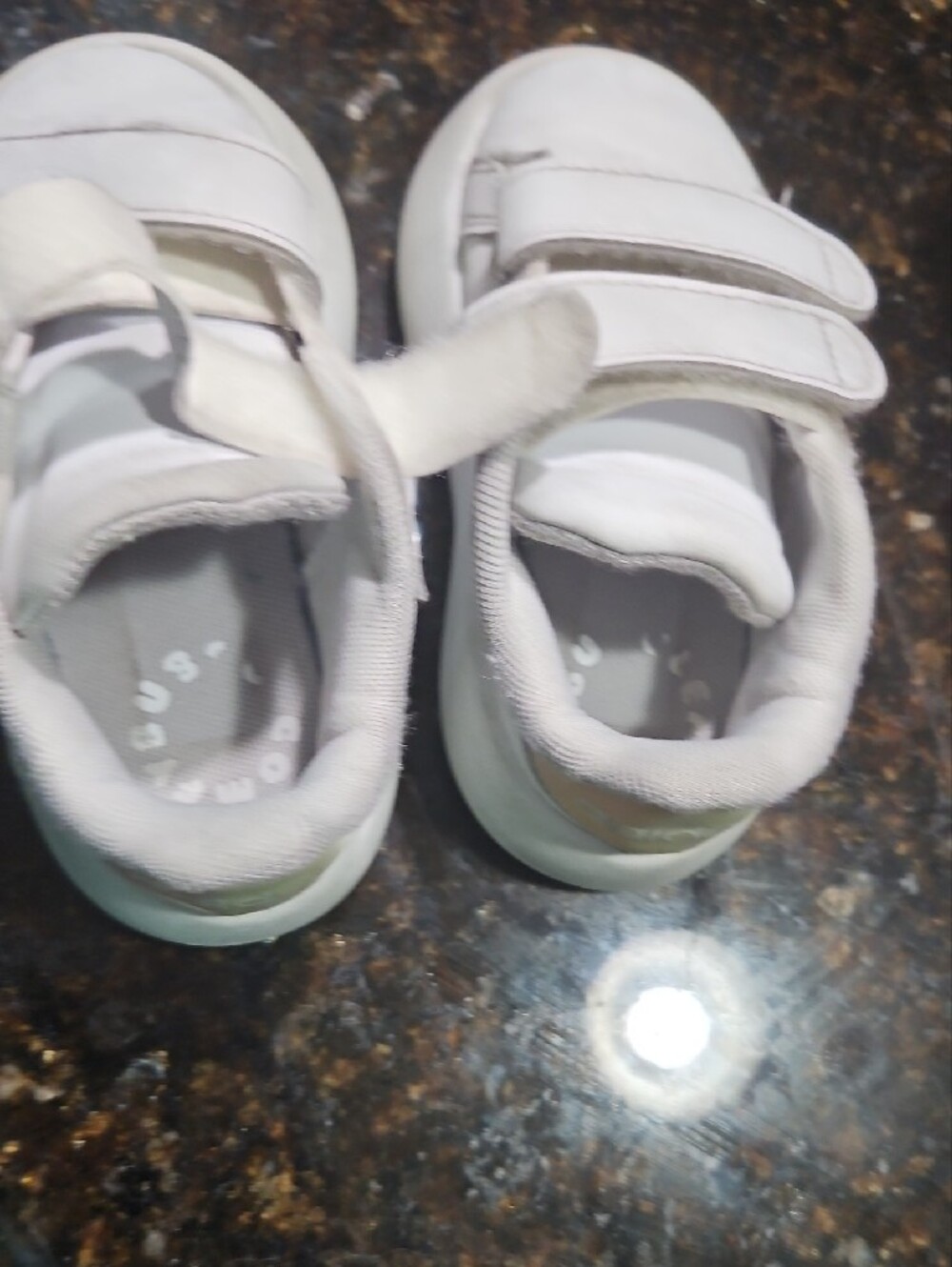 Adidas Bubble White Kids Velcro Sneakers with Iridescent Stripe 7K - Picture 11 of 14